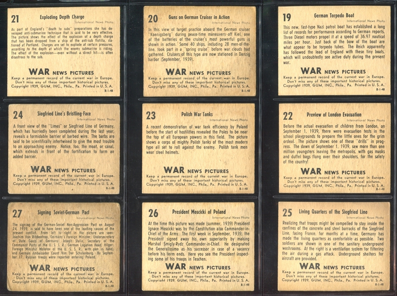 R165 Gum Inc War News Pictures Near Complete Set of (132/144) Cards