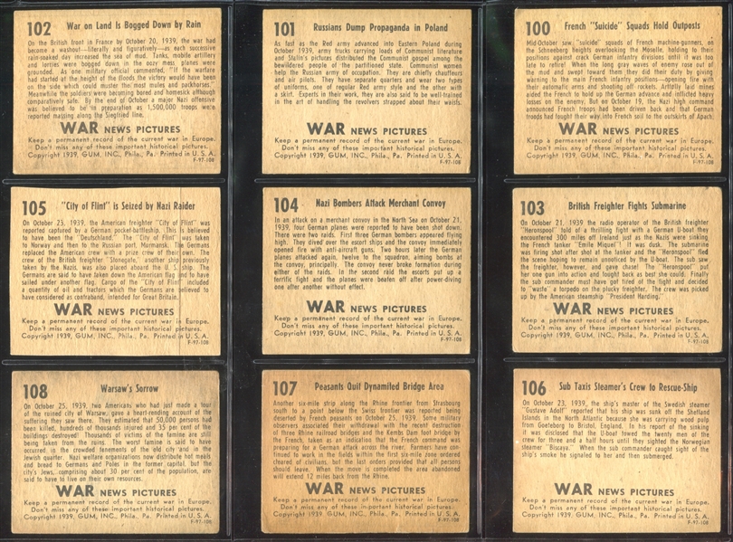 R165 Gum Inc War News Pictures Near Complete Set of (132/144) Cards