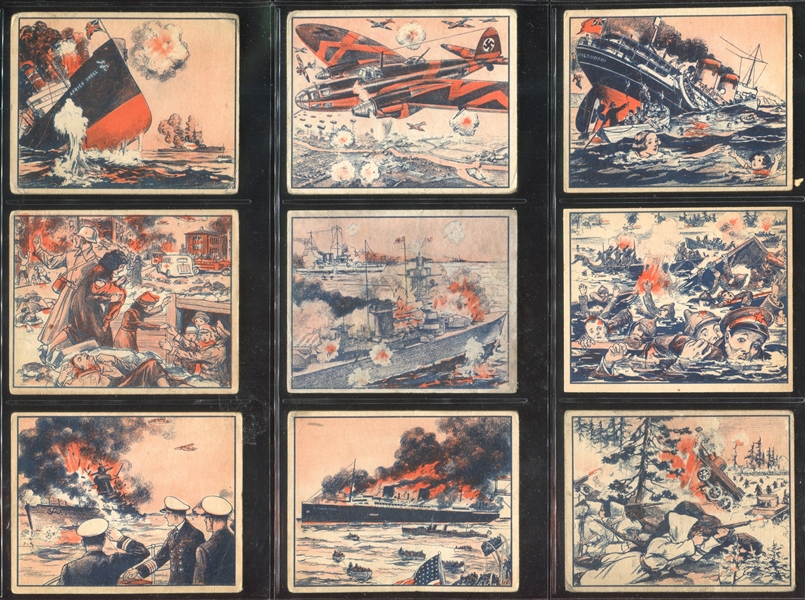 R165 Gum Inc War News Pictures Near Complete Set of (132/144) Cards