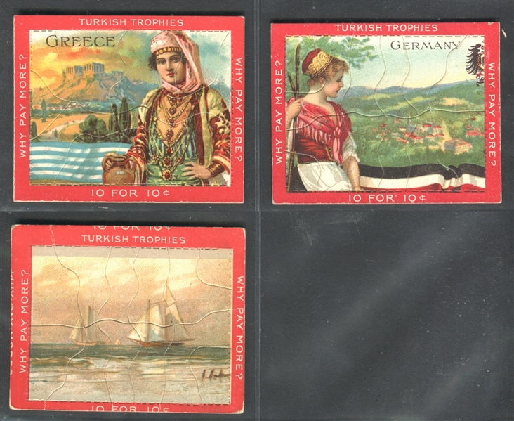 T76 Turkish Trophies Jig Saw Puzzle Pictures Lot of (7) Cards