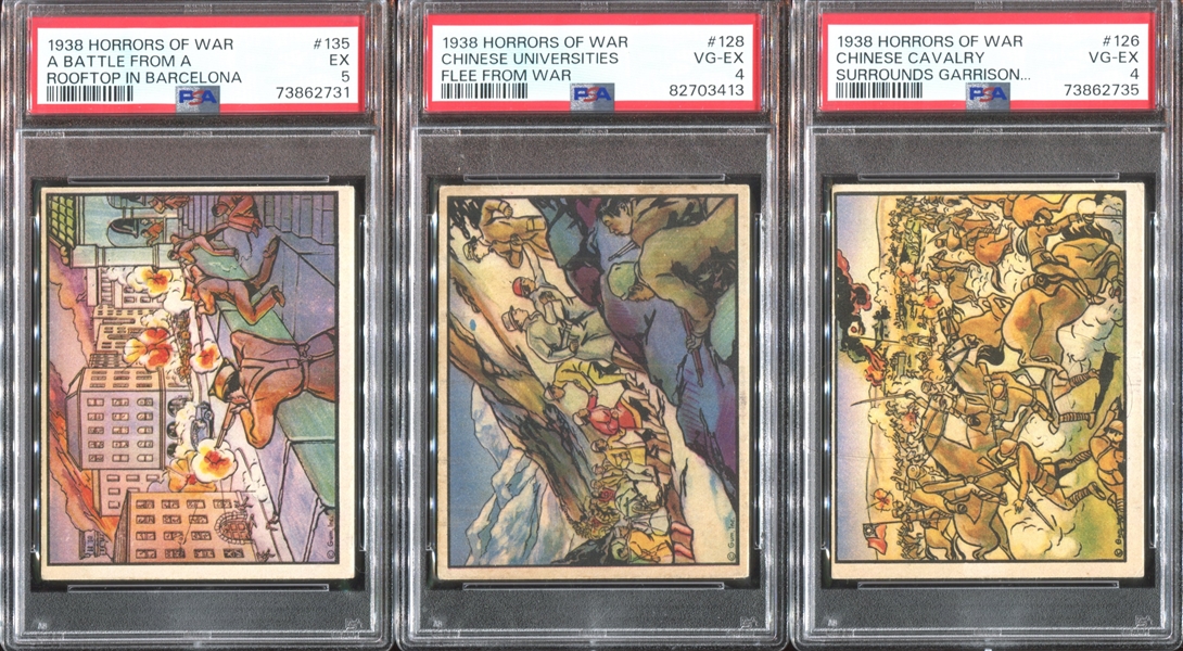 R69 Gum Inc Horrors of War Lot of (5) PSA-Graded Cards