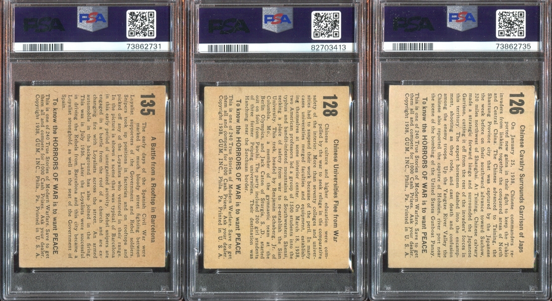 R69 Gum Inc Horrors of War Lot of (5) PSA-Graded Cards