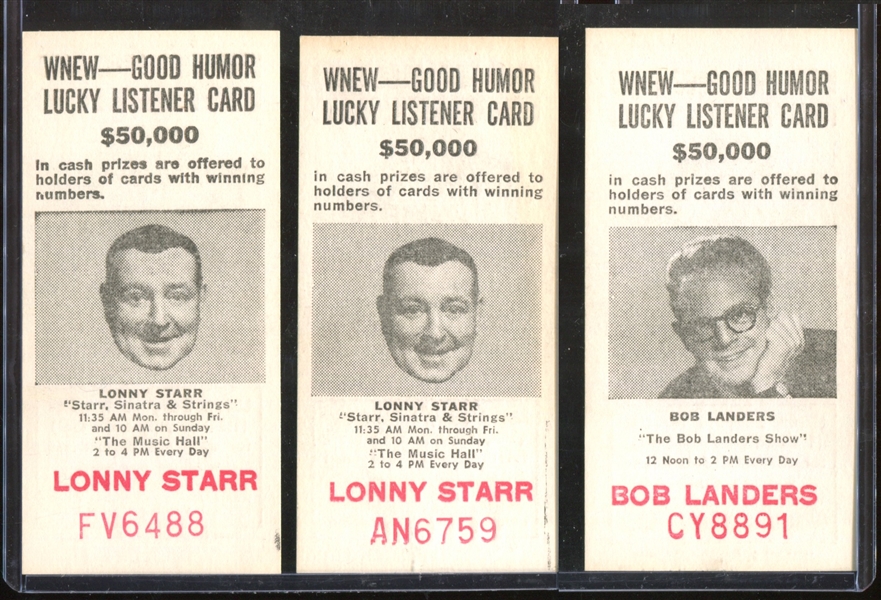 F70 Good Humor WNEW Lucky Listener Lot of (3) Cards