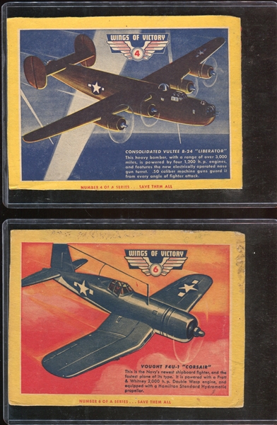 F279-19 Quaker Wings of Victory Lot of (8) Airplane Cards