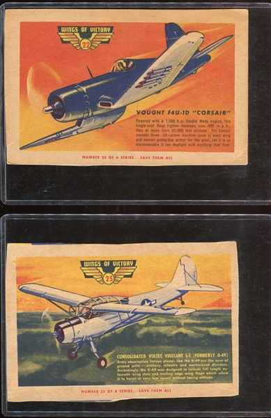 F279-19 Quaker Wings of Victory Lot of (8) Airplane Cards