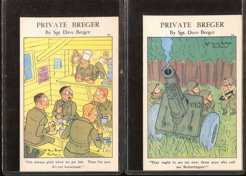 1943 King Features Private Breger Complete Set of (24) Comic Postcards