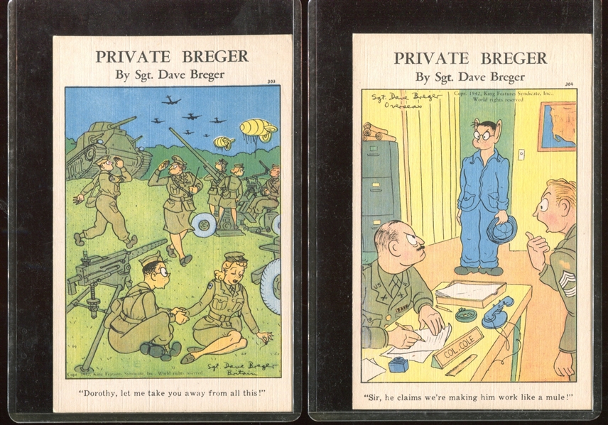 1943 King Features Private Breger Complete Set of (24) Comic Postcards