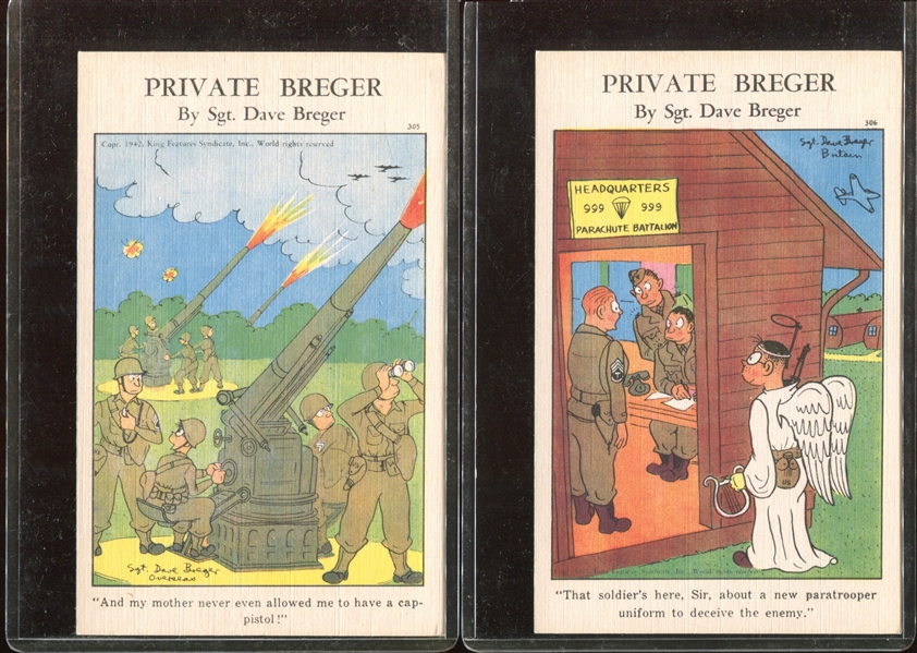 1943 King Features Private Breger Complete Set of (24) Comic Postcards