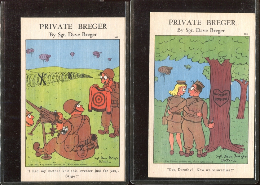 1943 King Features Private Breger Complete Set of (24) Comic Postcards