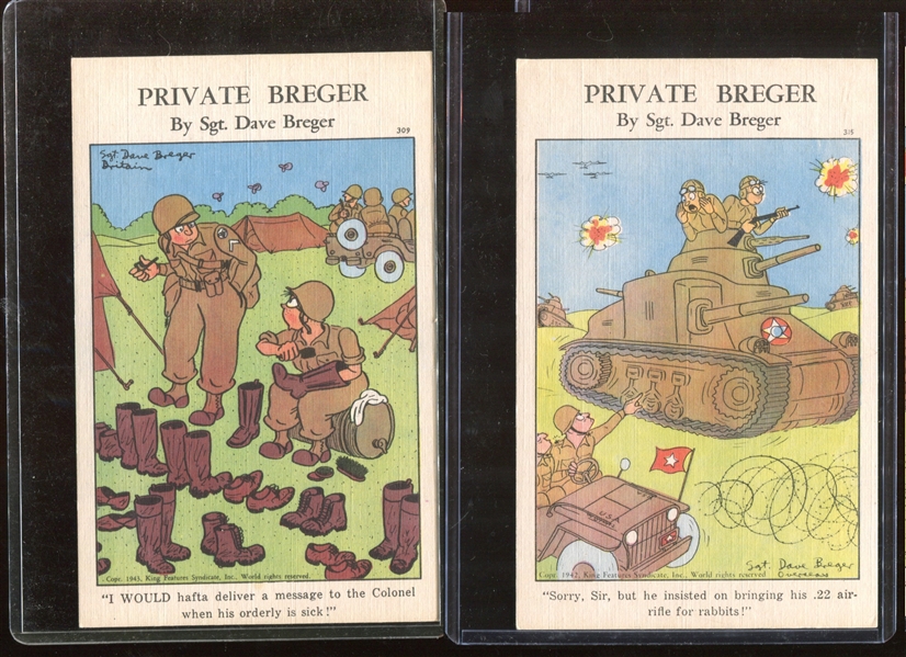 1943 King Features Private Breger Complete Set of (24) Comic Postcards