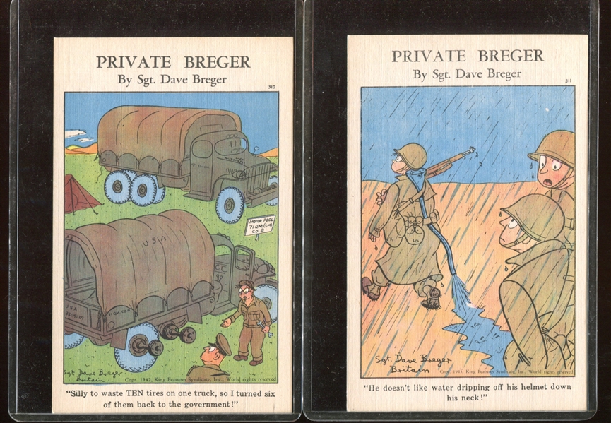 1943 King Features Private Breger Complete Set of (24) Comic Postcards