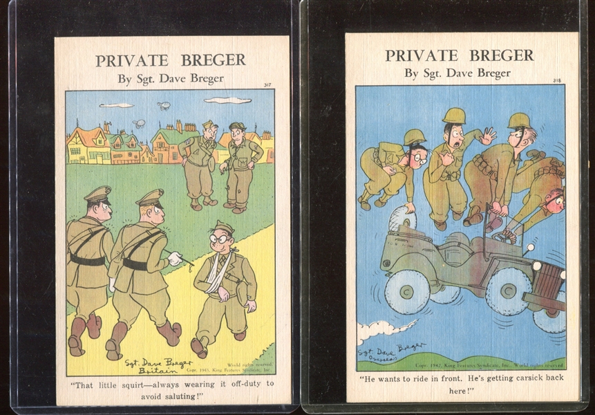 1943 King Features Private Breger Complete Set of (24) Comic Postcards