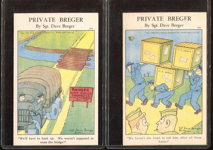 1943 King Features Private Breger Complete Set of (24) Comic Postcards