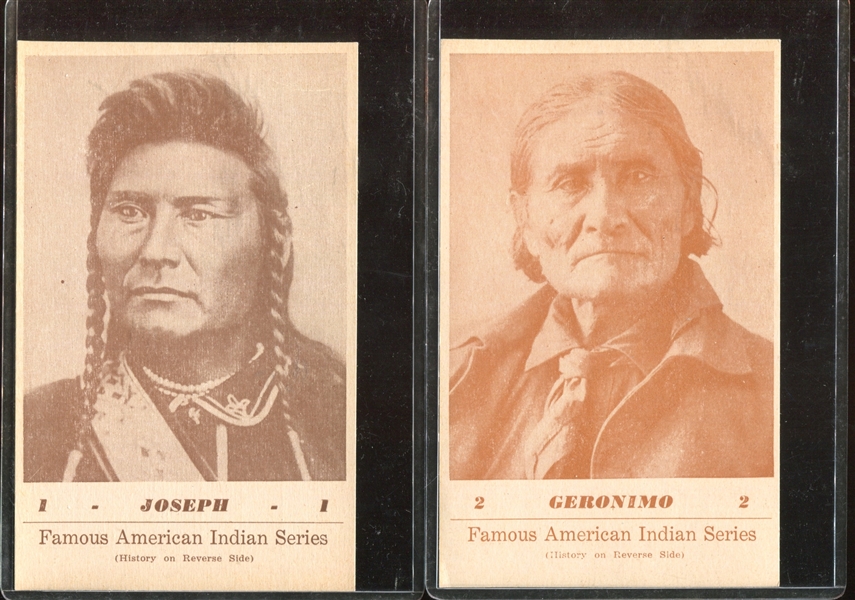 1941 G.I. Groves Famous American Indian Series Complete Set of (12) High Grade Postcards