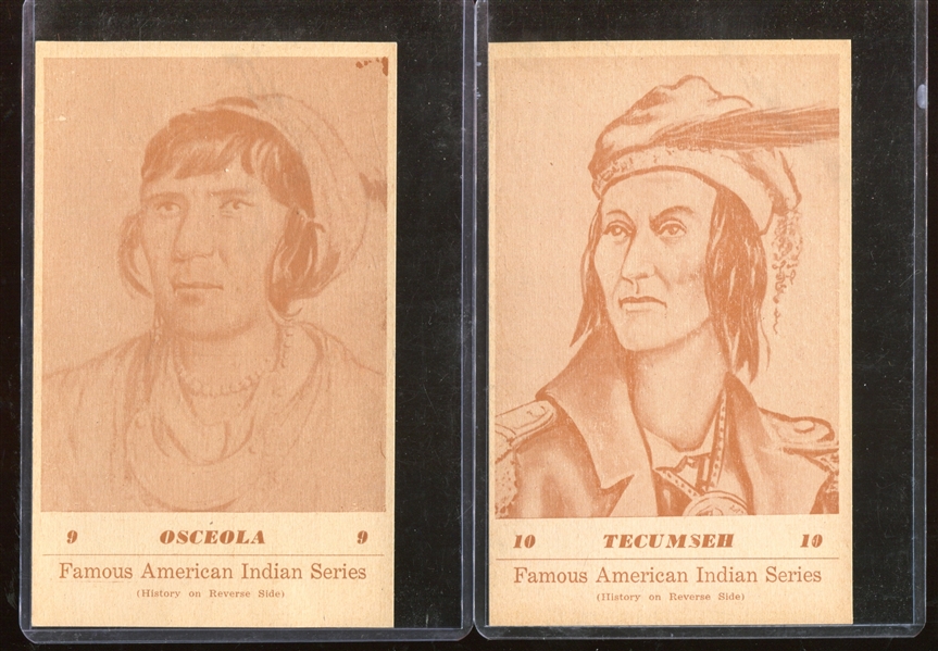 1941 G.I. Groves Famous American Indian Series Complete Set of (12) High Grade Postcards