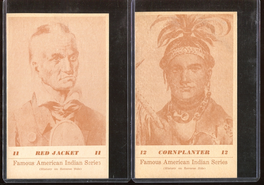 1941 G.I. Groves Famous American Indian Series Complete Set of (12) High Grade Postcards