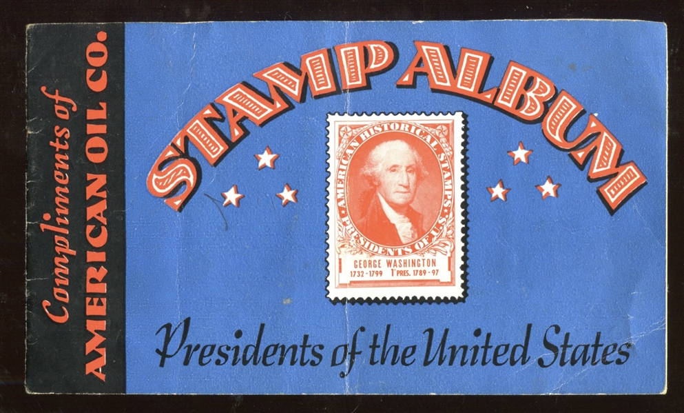 1936 American Oil Company Complete Set of (32) President Stamps and Album