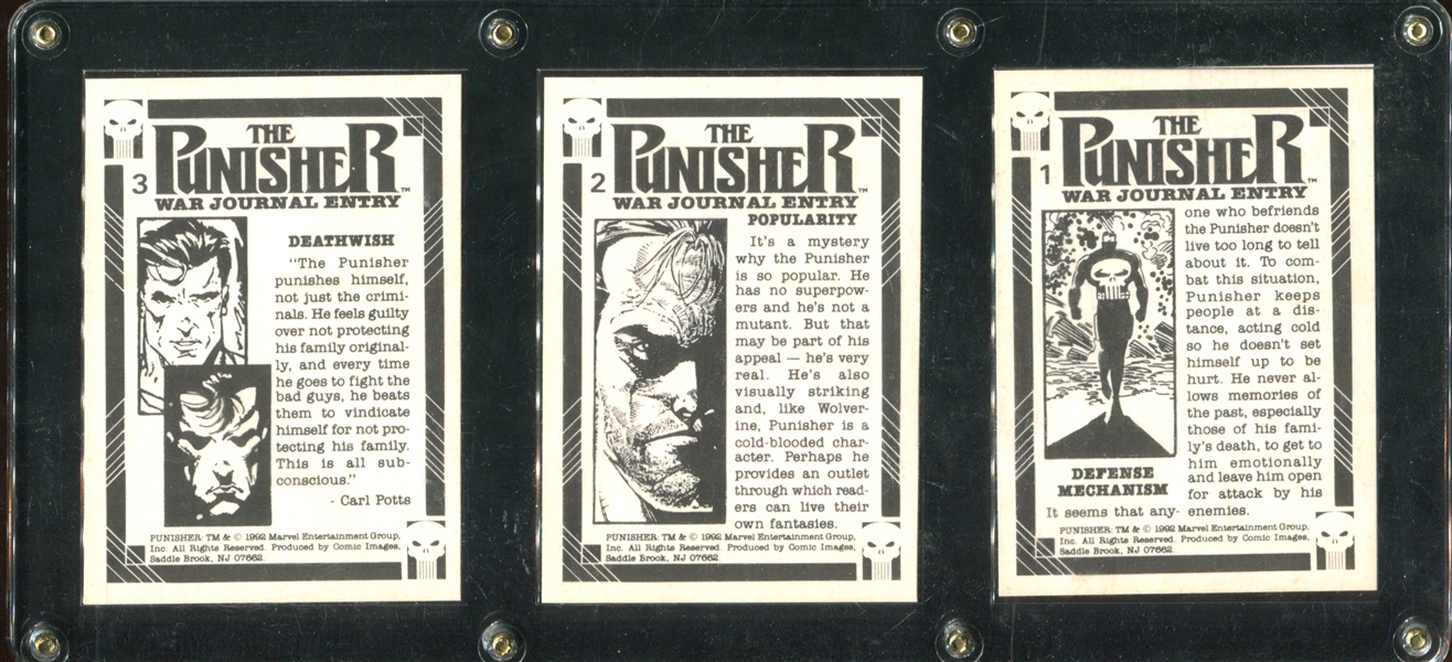 1992 Comic Images Punisher Complete Set of (3) Prismatic Insert Cards