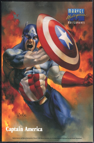 1996 Marvel Masterpieces Masterprints Captain America Premium