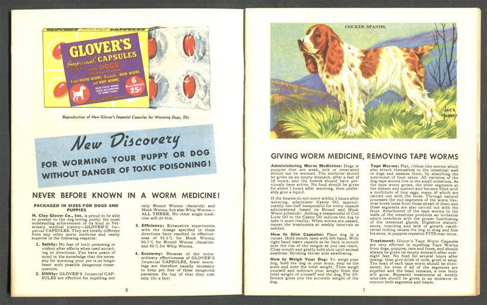 1940's Glover's Medicines Dogs Booklet using D39-3 images