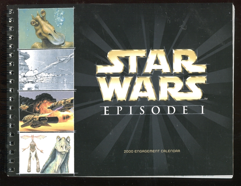 1999 Lucasfilm Star Wars Episode One Year 2000 Spiral Bound Calendar