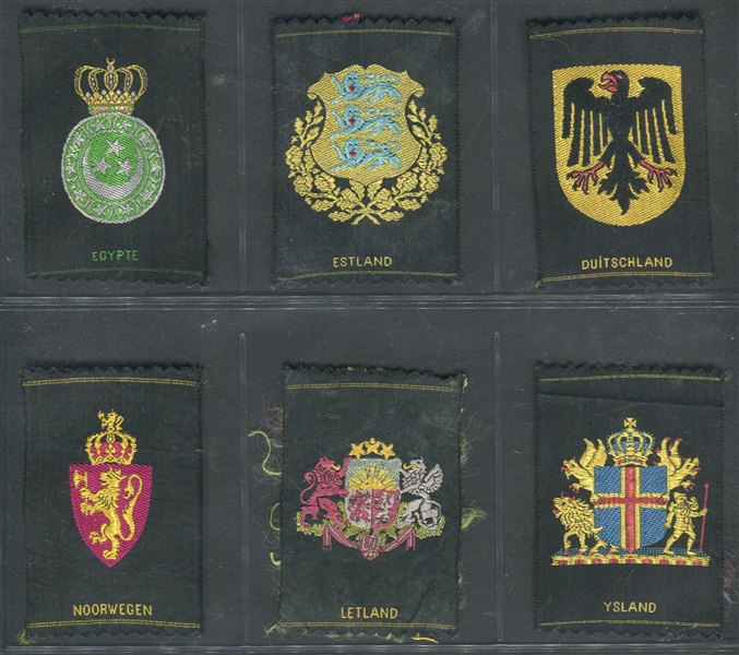 1910's Dutch Woven Silk Crests Lot of (10) Different