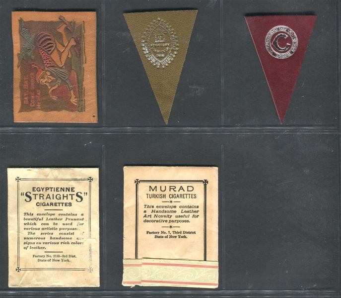 Mixed Lot of (21) 1910's ATC Leather Pennants and Colleges with (2) Envelopes