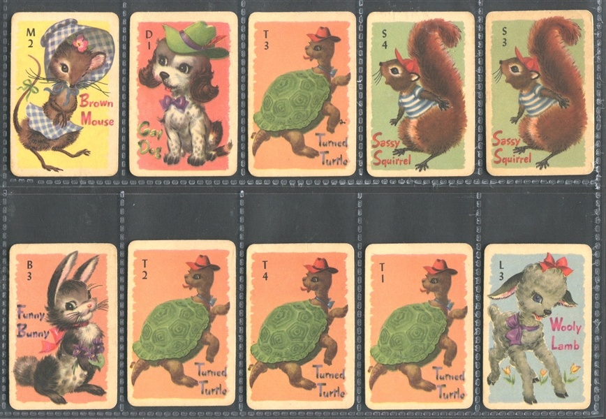 1935 Whitman Publishing Animal Rummy Lot of (33) Different Cards Plus Rules Card