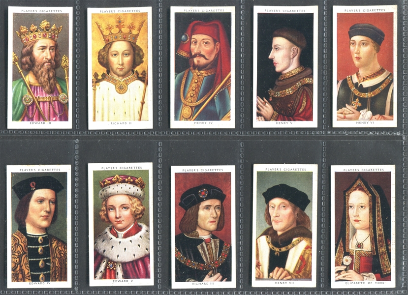 1935 John Player Kings and Queens of England Complete Set of (50) Cards