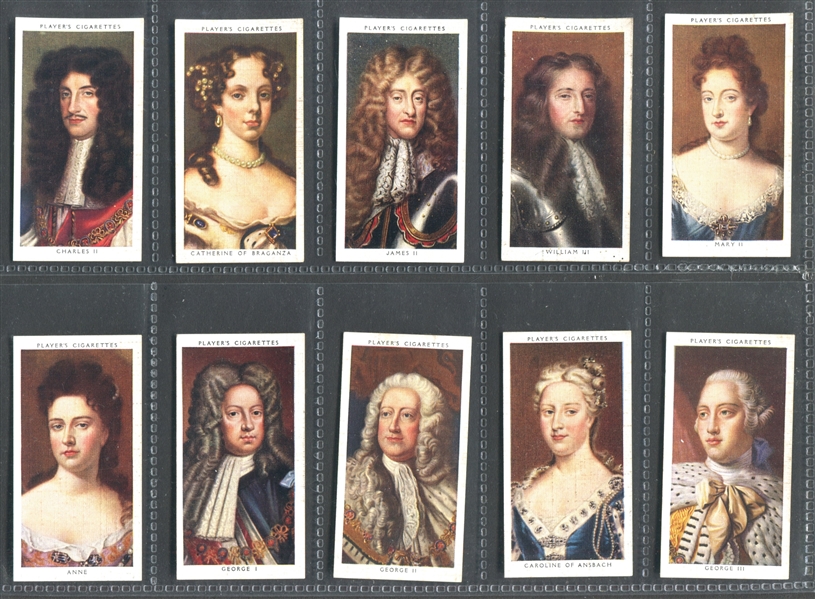 1935 John Player Kings and Queens of England Complete Set of (50) Cards