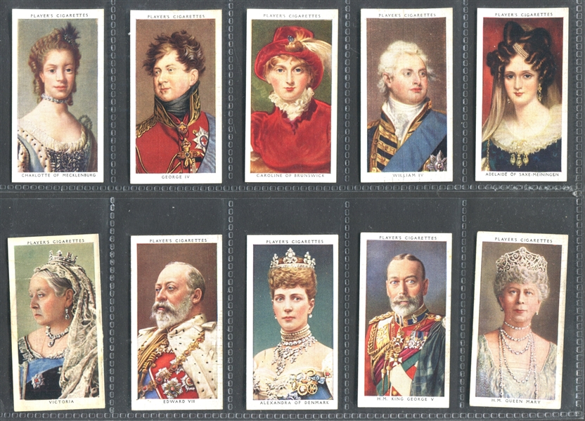 1935 John Player Kings and Queens of England Complete Set of (50) Cards