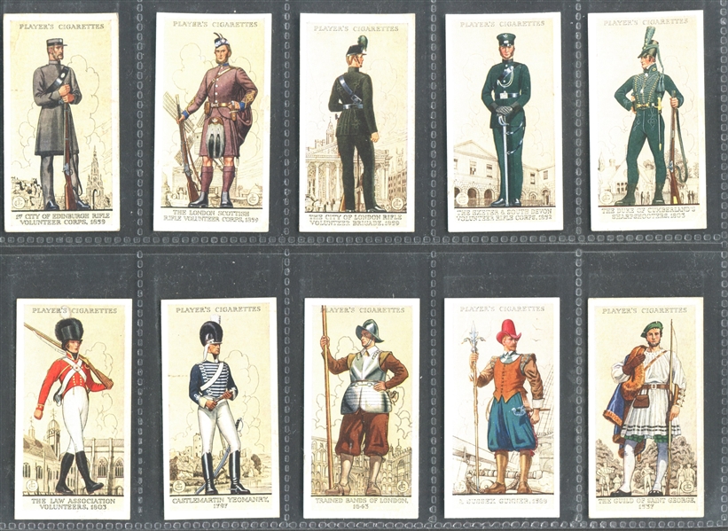 1939 John Player Uniforms of the Territorial Army Complete Set of (50) Cards