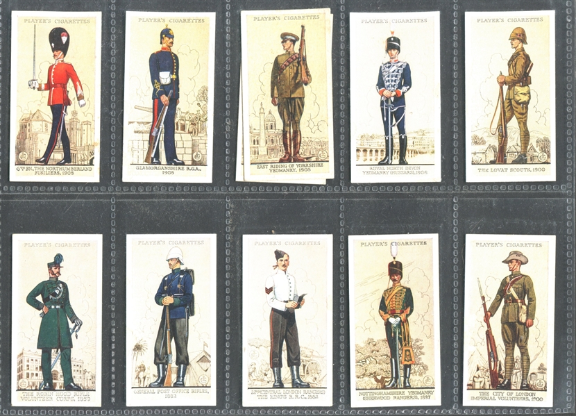 1939 John Player Uniforms of the Territorial Army Complete Set of (50) Cards