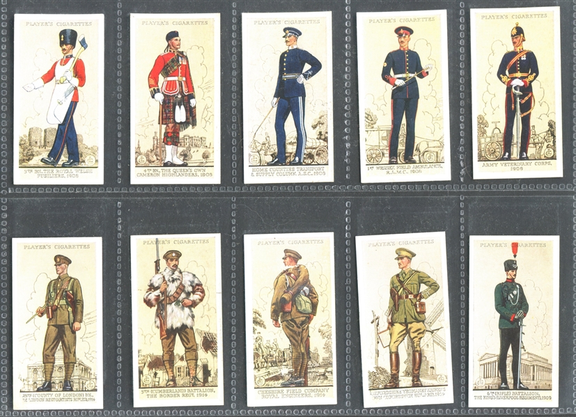 1939 John Player Uniforms of the Territorial Army Complete Set of (50) Cards