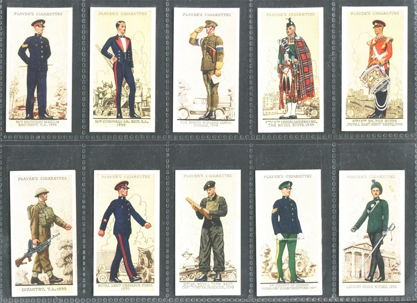 1939 John Player Uniforms of the Territorial Army Complete Set of (50) Cards