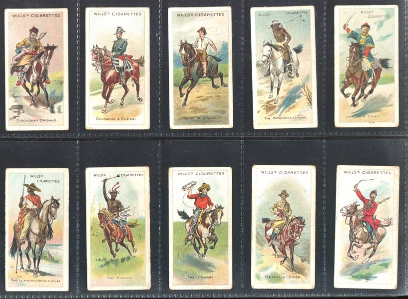 1913 Will's (Australia) Riders of the World Complete Set of (50) Cards