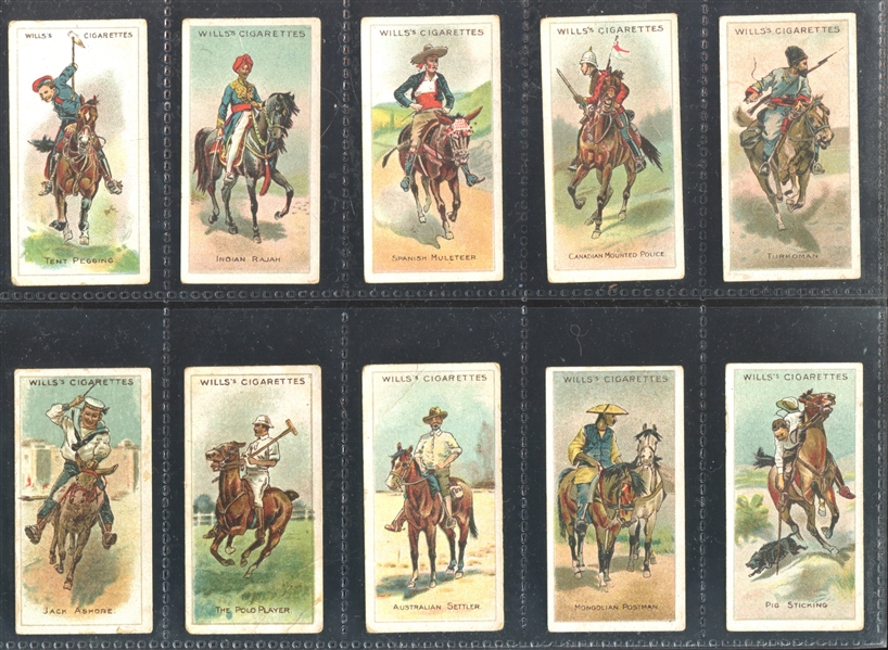 1913 Will's (Australia) Riders of the World Complete Set of (50) Cards