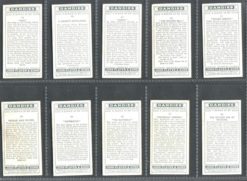 1932 John Player Dandies Complete Set of (50) With James Corbett and Charles Dickens