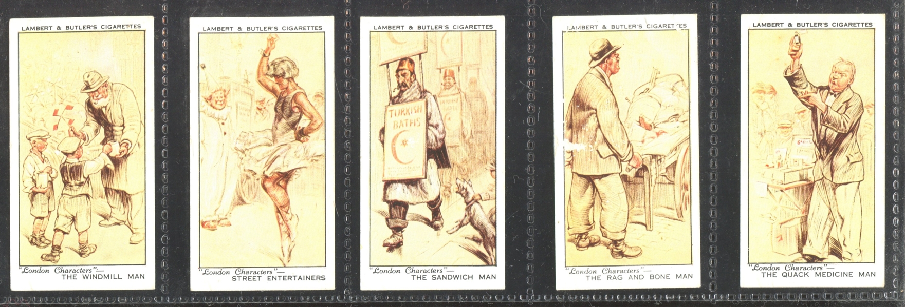 1934 Lambert & Butler London Characters Complete Set of (25) Cards