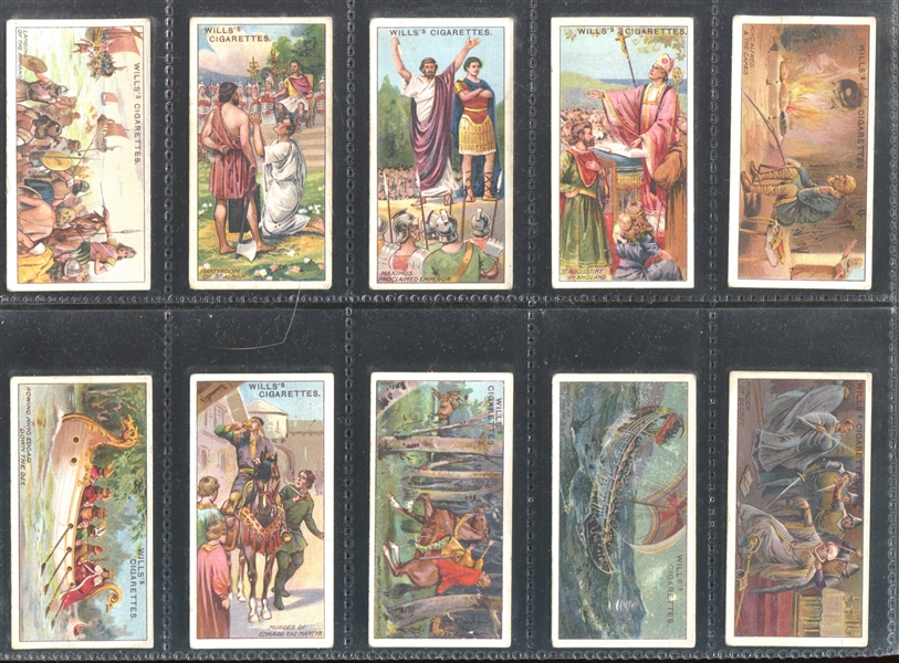 1912 Will's Cigarettes Historic Events Complete Set of (50) Cards 