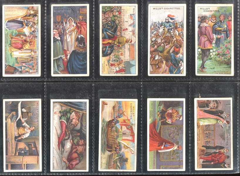 1912 Will's Cigarettes Historic Events Complete Set of (50) Cards 