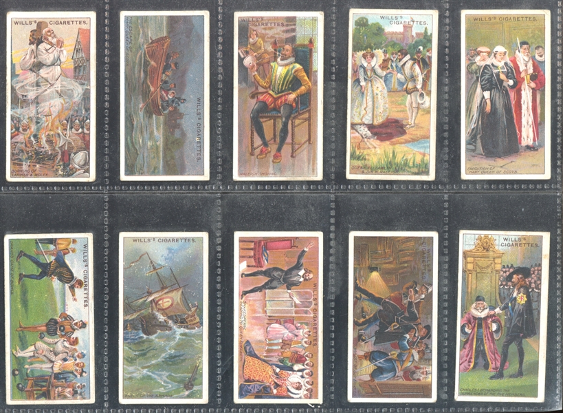 1912 Will's Cigarettes Historic Events Complete Set of (50) Cards 