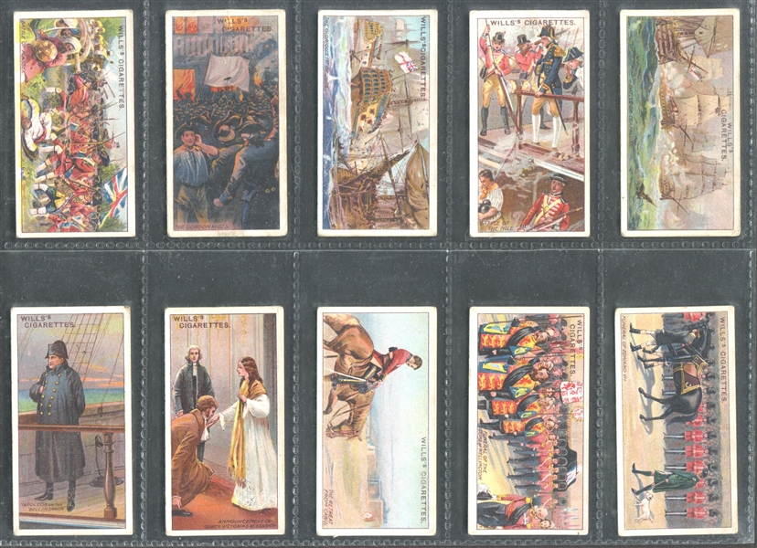 1912 Will's Cigarettes Historic Events Complete Set of (50) Cards 