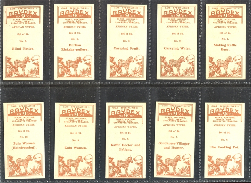 1936 CWS Raydex African Types Complete Set of (24) Cards