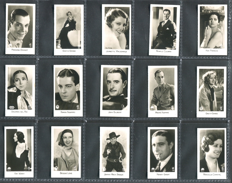 1932 Bridgewater Biscuits (UK) Film Stars (Series 1) Complete Set of (96) Cards