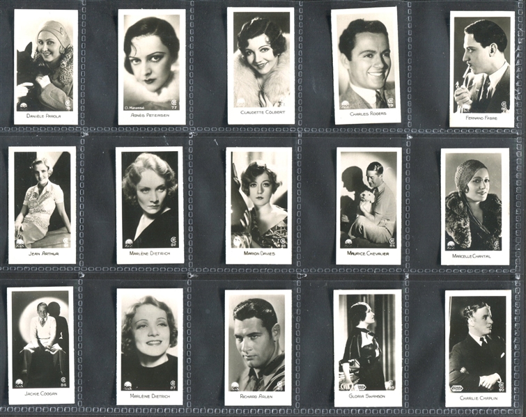 1932 Bridgewater Biscuits (UK) Film Stars (Series 1) Complete Set of (96) Cards