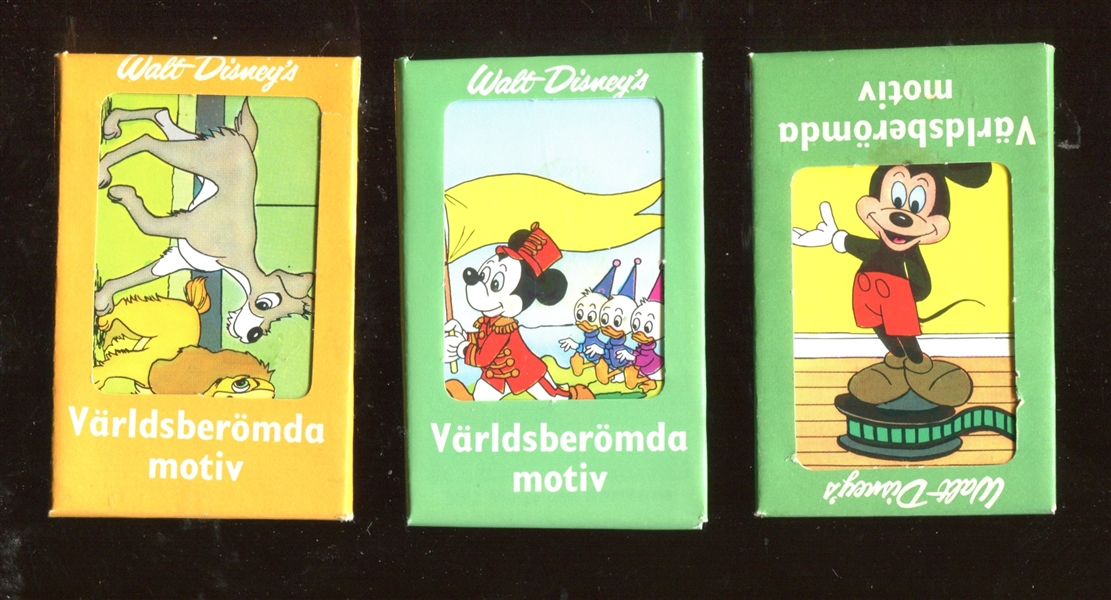 1970's Swedish Walt Disney Lot of (3) Unopened Packs