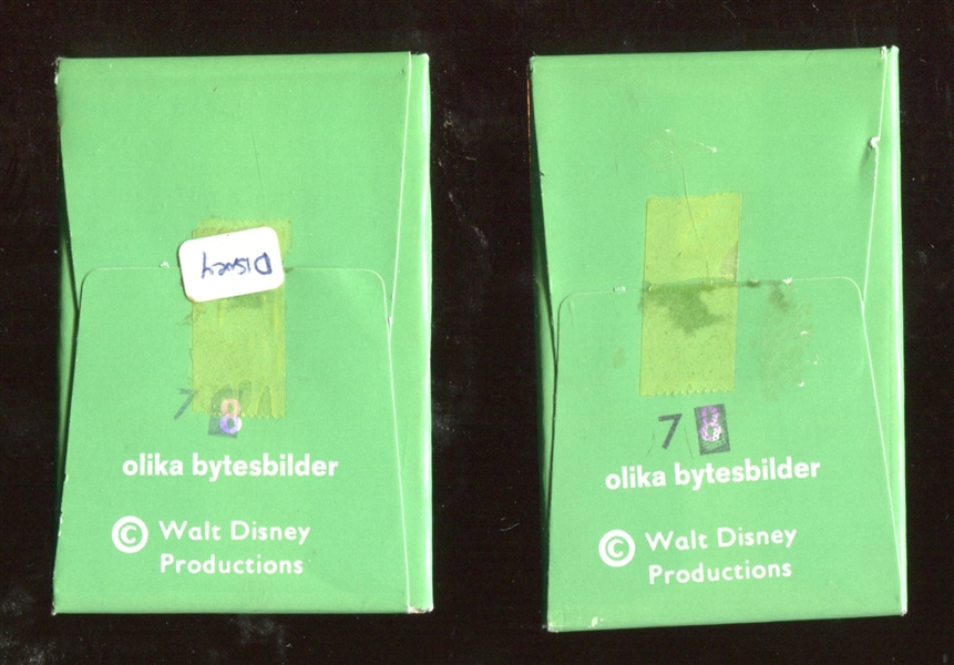 1970's Swedish Walt Disney Lot of (2) Unopened Packs