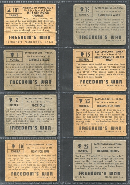 1950 Topps Freedom's War Lot of (89) Cards with Die Cut Tank