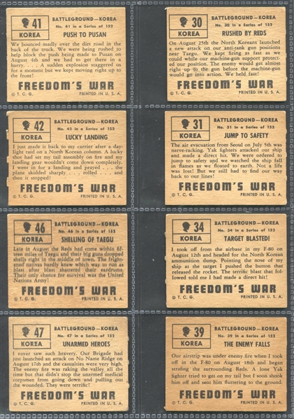 1950 Topps Freedom's War Lot of (89) Cards with Die Cut Tank